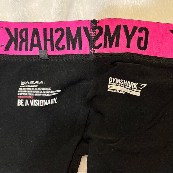 BLACK & HOT PINK GYMSHARK LEGGINGS - Picture 3 of 3